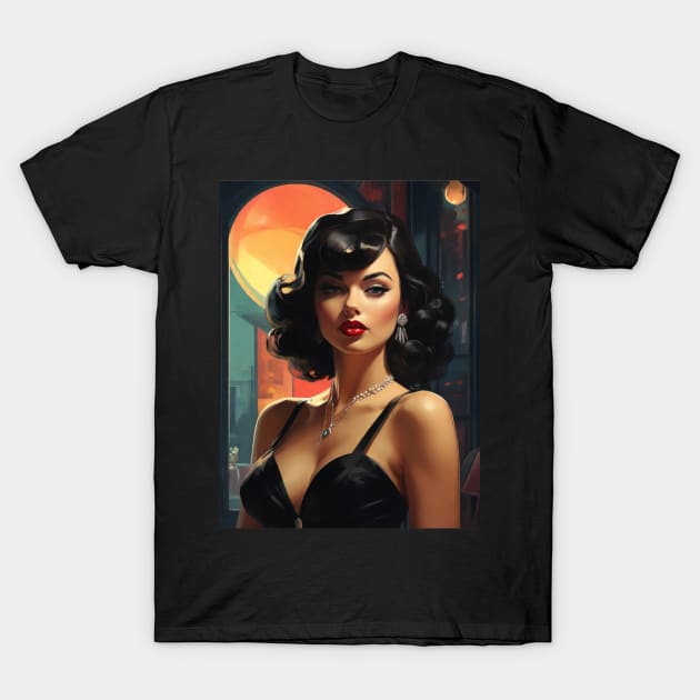 Noir Femme Fatale 1940’s (version 1) T-Shirt by StudioX27